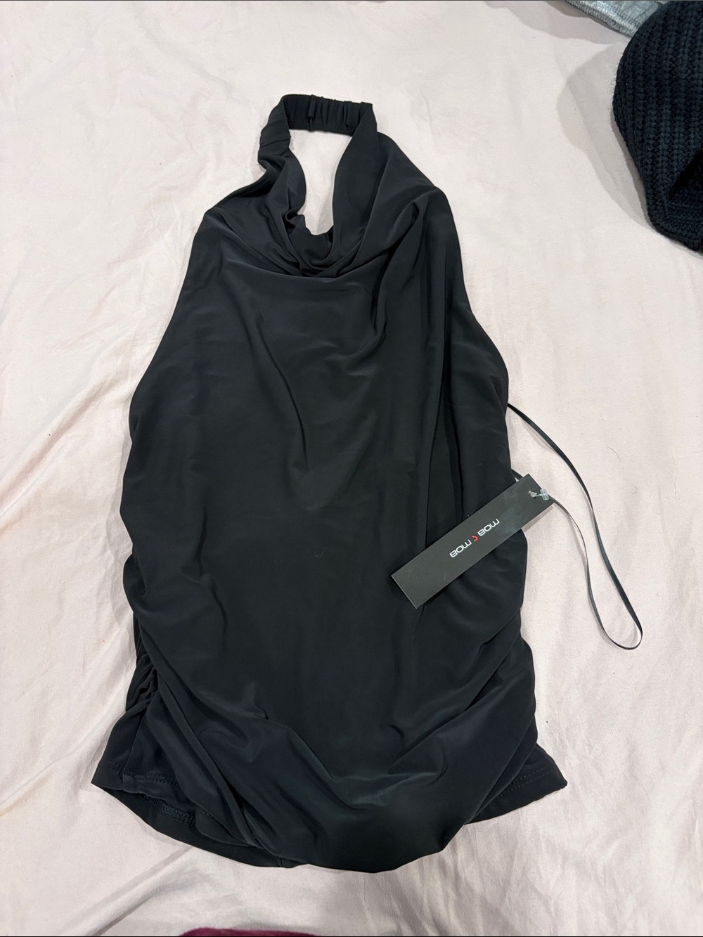 Moa Moa Black Halter Crop Top